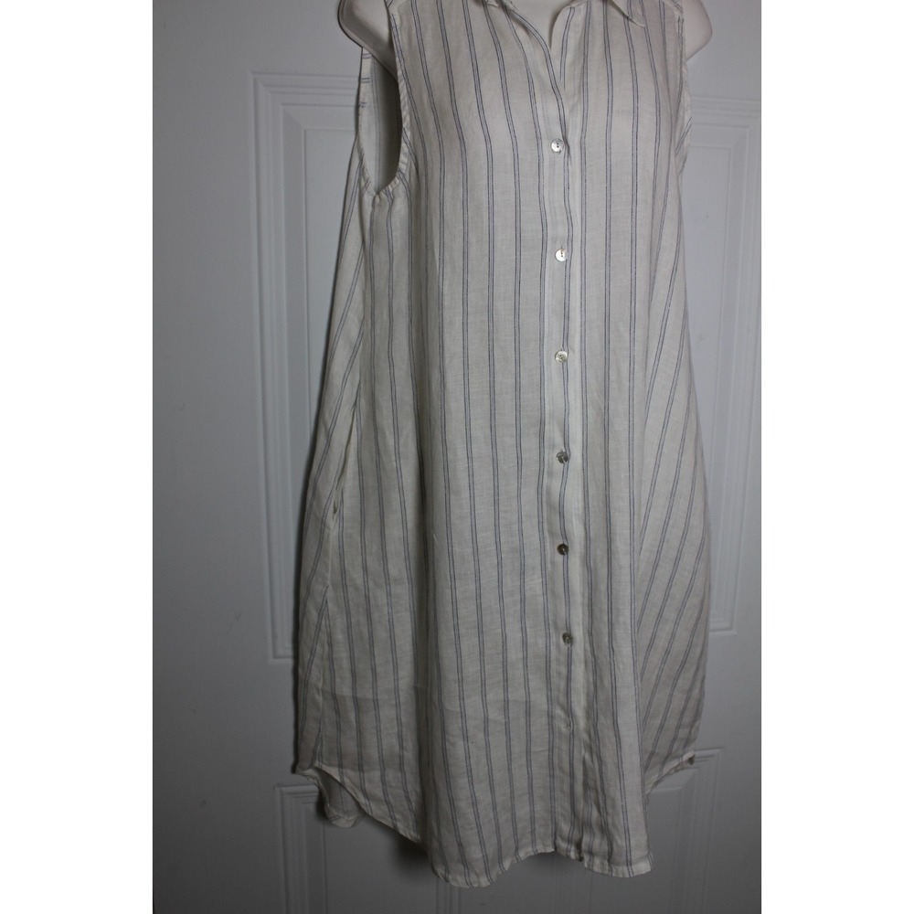 Rosemarie Italy Linen Shirt Dress Relaxed Striped Sardinia Effortless Size Small - Picture 12 of 13